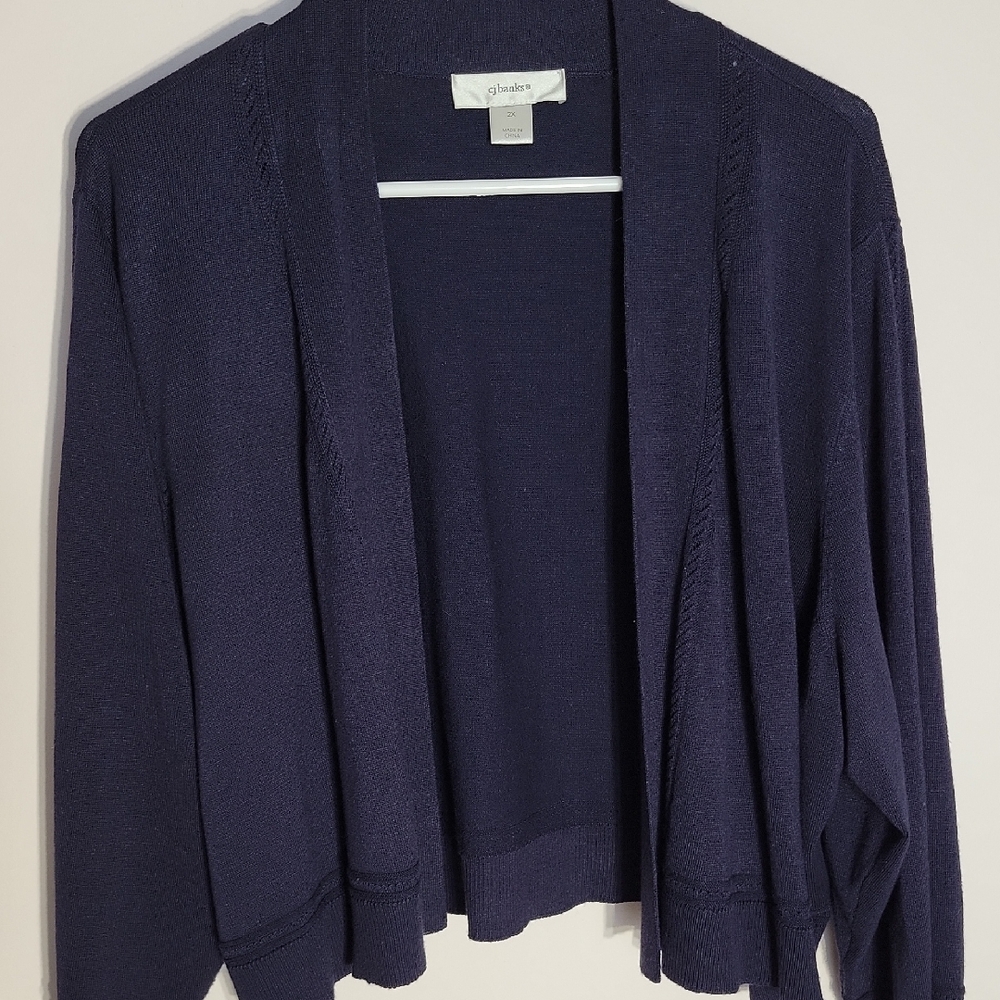 CJ Banks navy blue shrug sweater 2XL